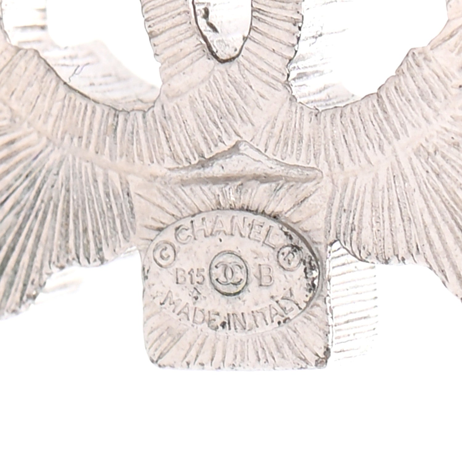 Chanel Swarovski Crystal CC Earrings Silver 4 of 5