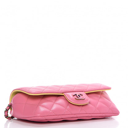 Chanel Lambskin Quilted Glasses Case With Chain Pink Yellow 4 of 12