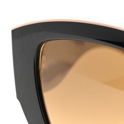Chanel Acetate Square Sunglasses 6058 Black Beige 8 of 9