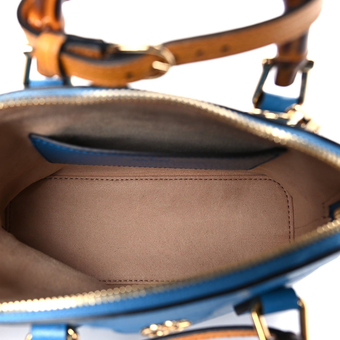Textured Dollar Calfskin Mini Diana Dome Tote Bag Blue