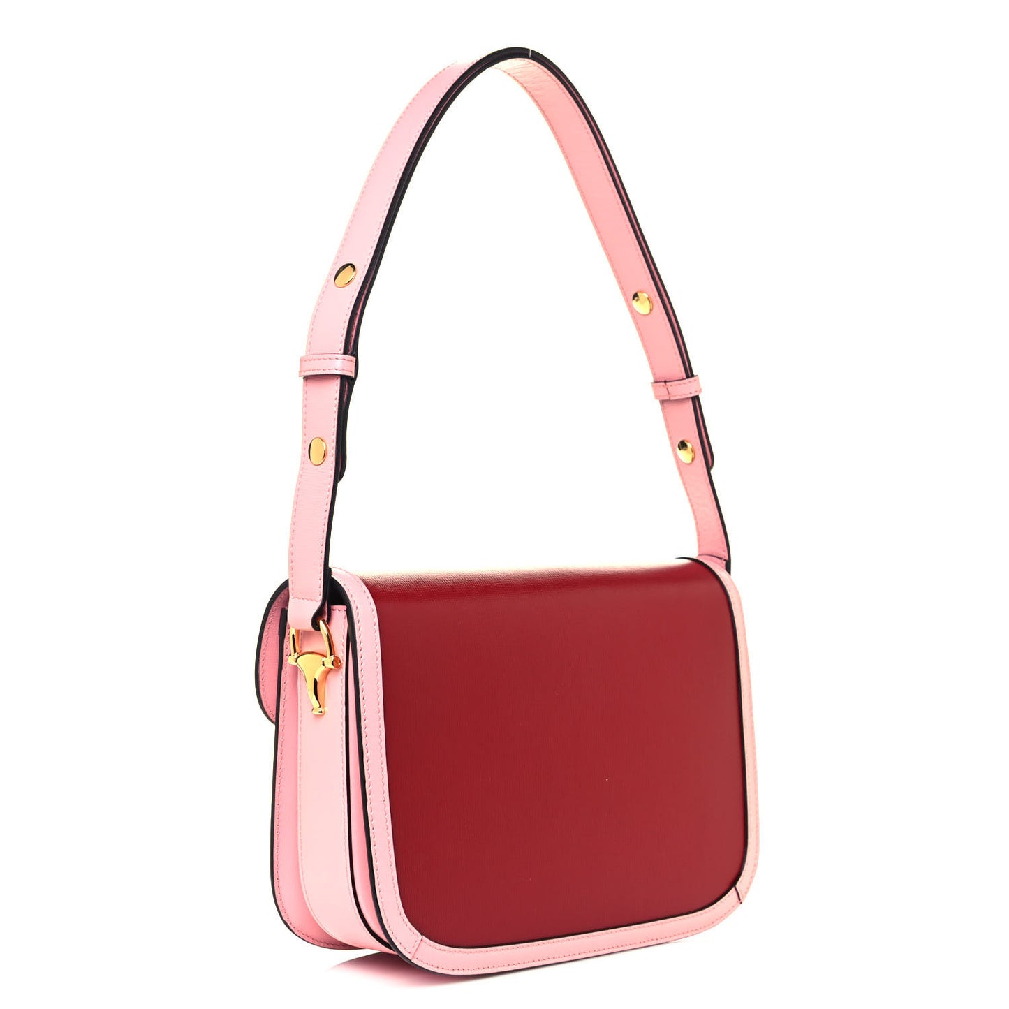 Azalea Calfskin Horsebit 1955 Shoulder Bag New Cherry Red Wild Rose