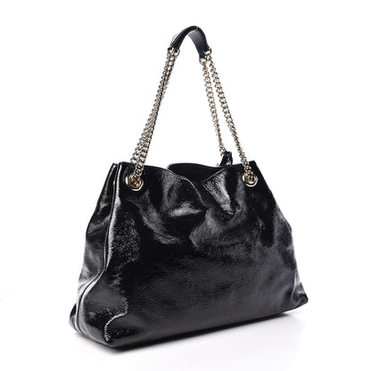 Gucci Patent Medium Soho Chain Shoulder Bag Black 3 of 9