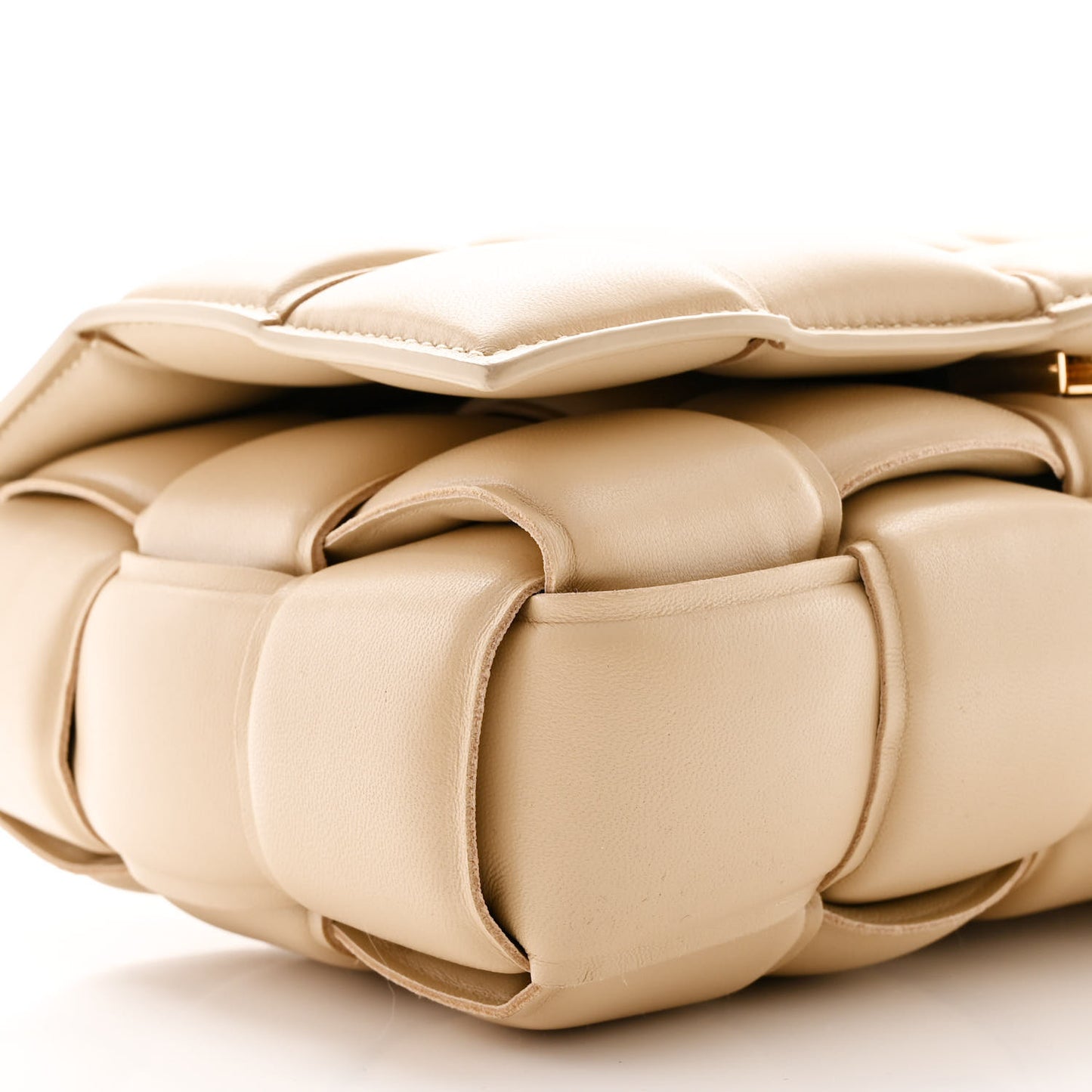 Nappa Maxi Intreccio Padded Cassette Crossbody Bag Porridge