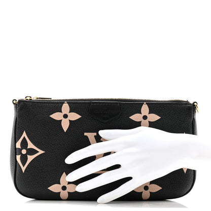 Louis Vuitton LOUIS VUITTON Empreinte Monogram Giant Multi Pochette Accessories Large Pochette Black Beige 2 of 9