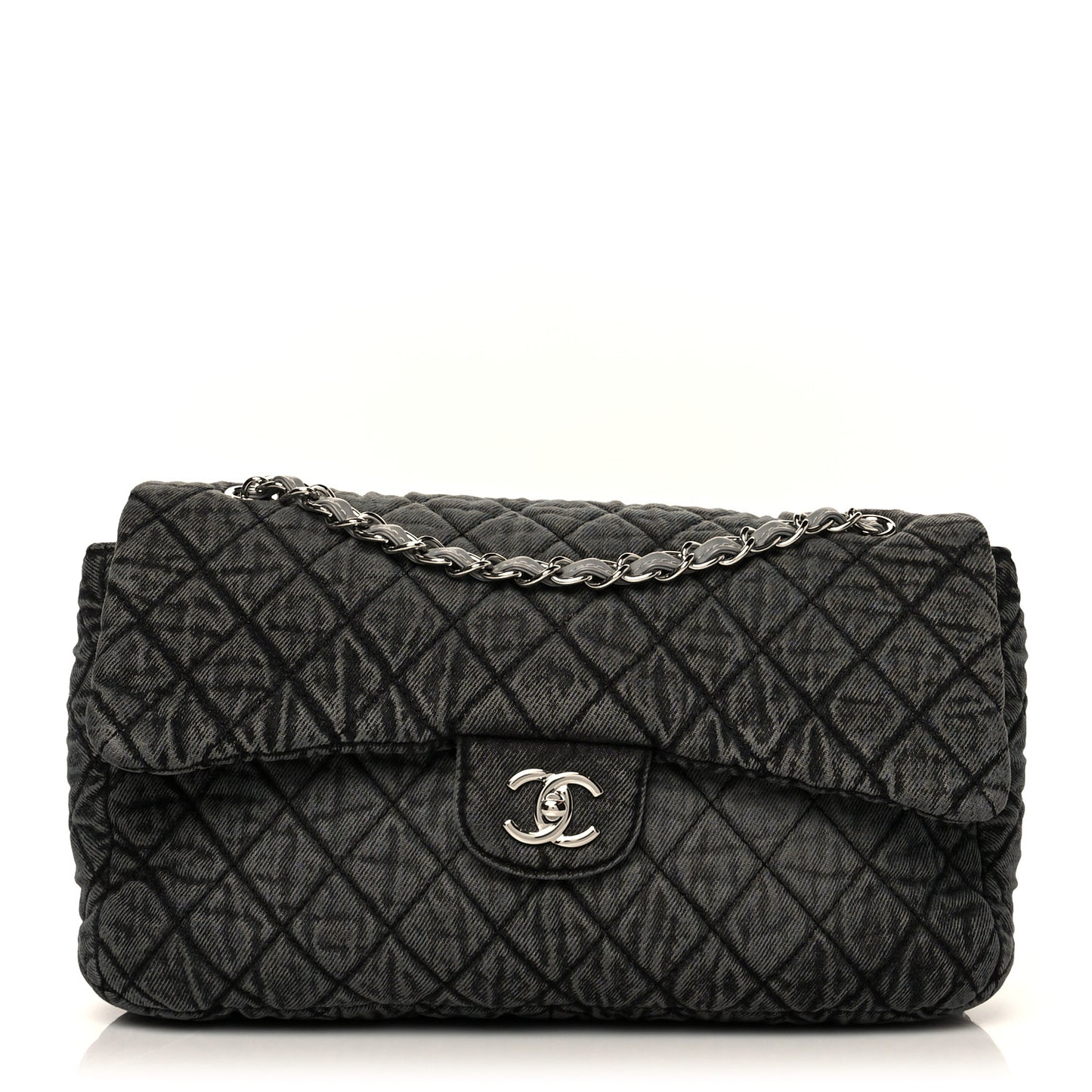 Denim Quilted Denimpression Flap Grey Black