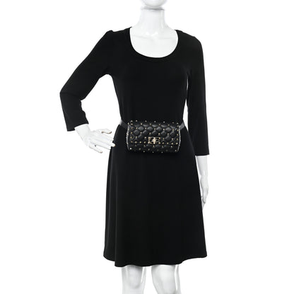 Valentino Garavani Lambskin Rockstud Spike Belt Bag Black 2 of 12