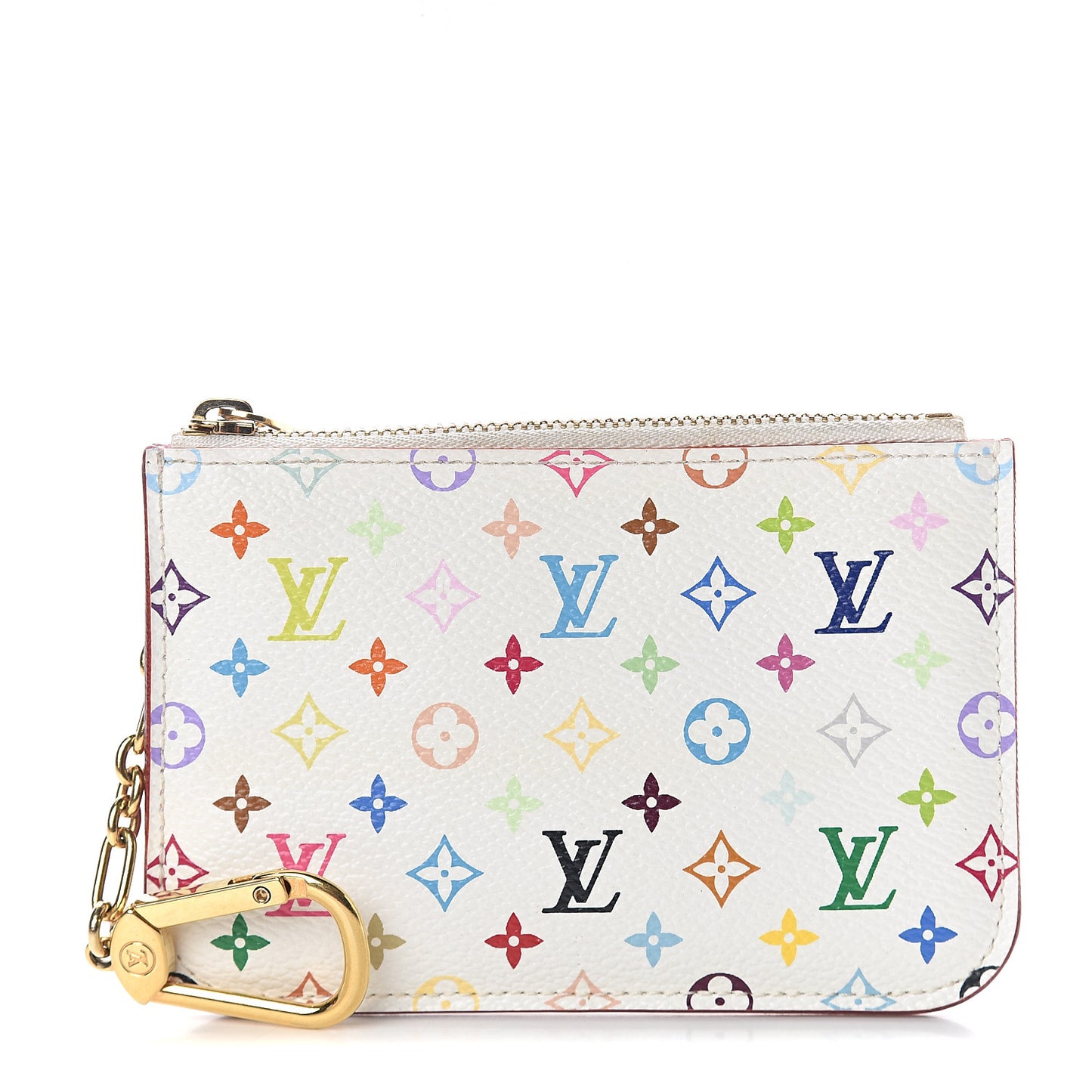 Monogram Multicolor Key Pouch White Litchi