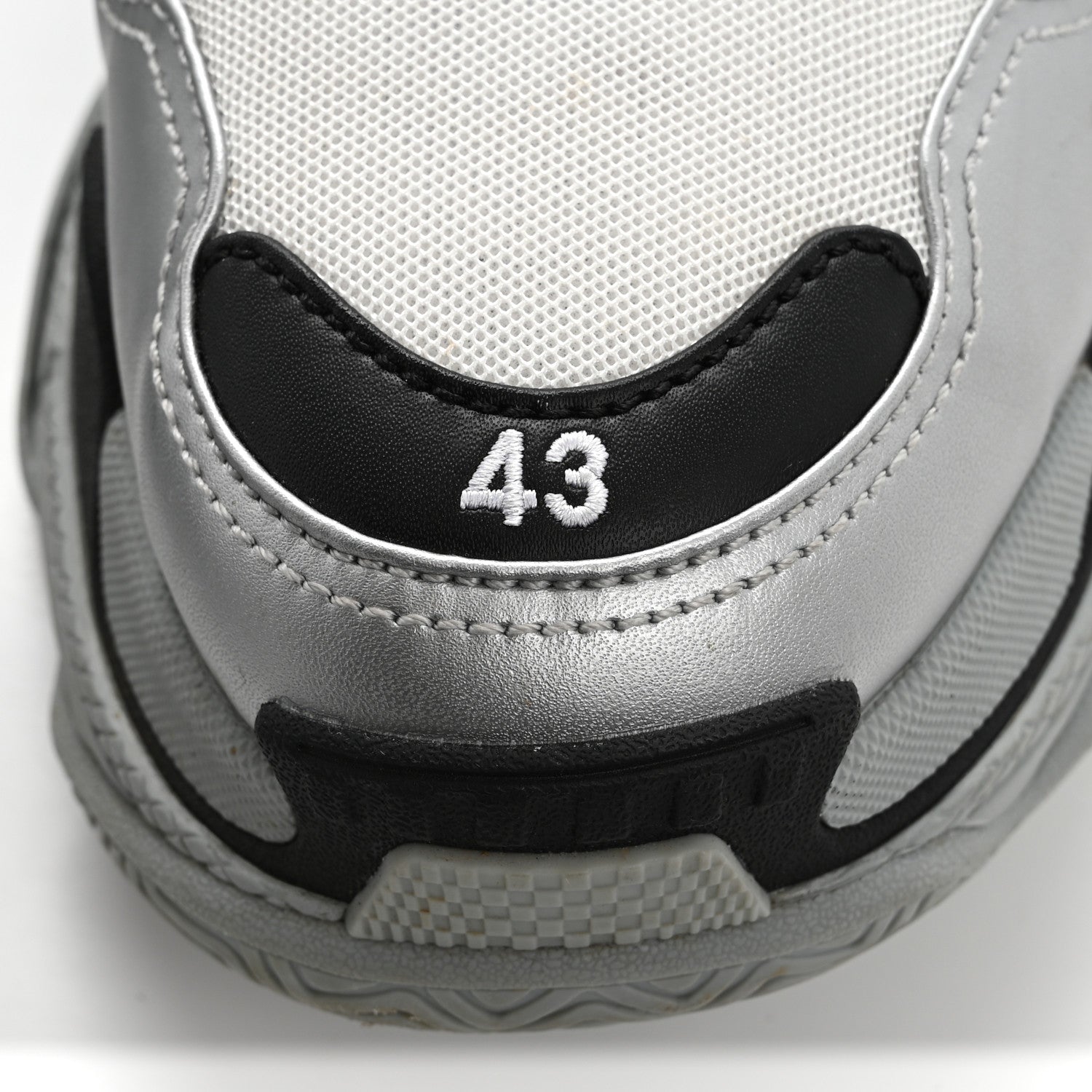 Balenciaga Metallic Fabric Mesh Mens Triple S Sneakers 10 Grey Dark Grey Black 8 of 19