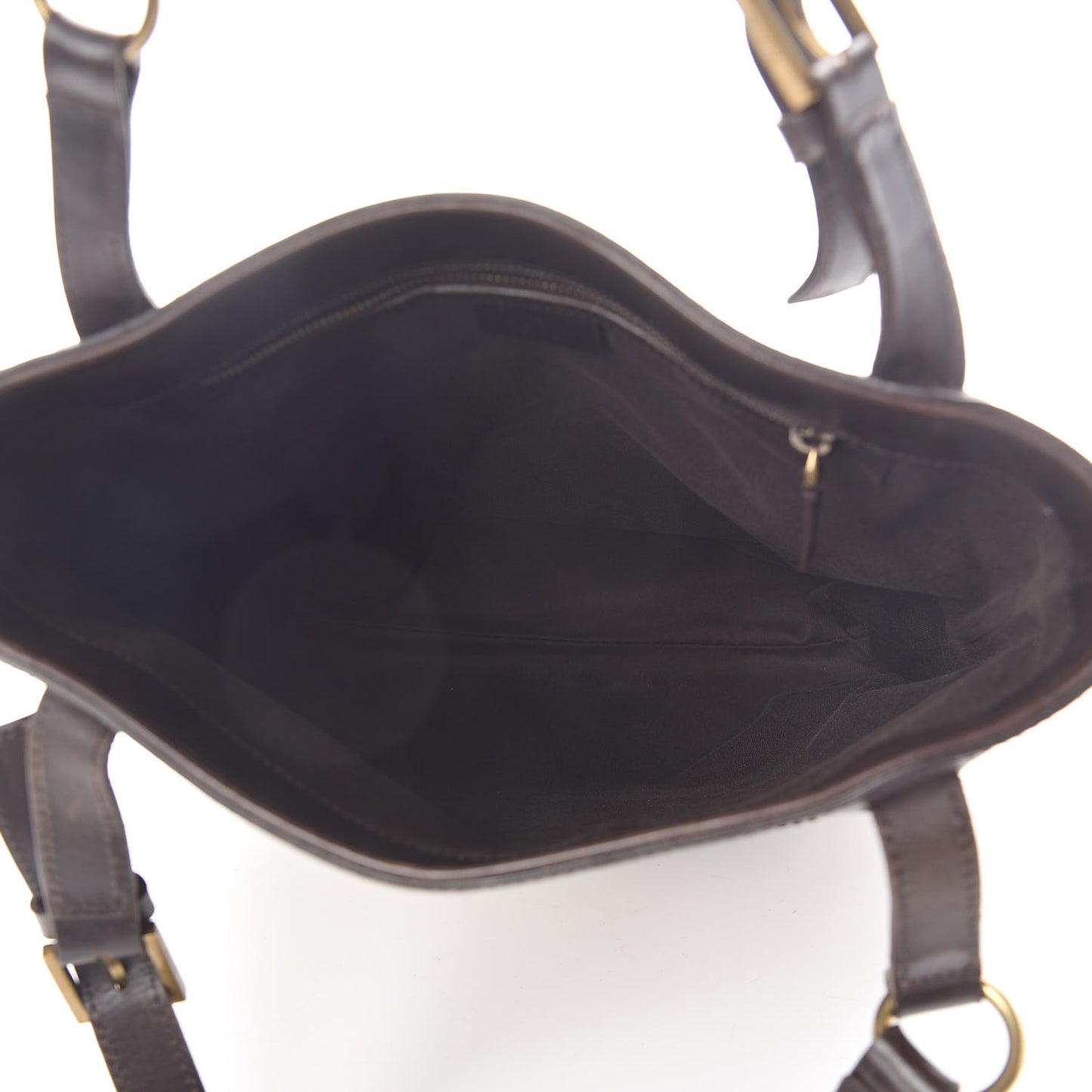 Monogram Calfskin Tote Dark Brown