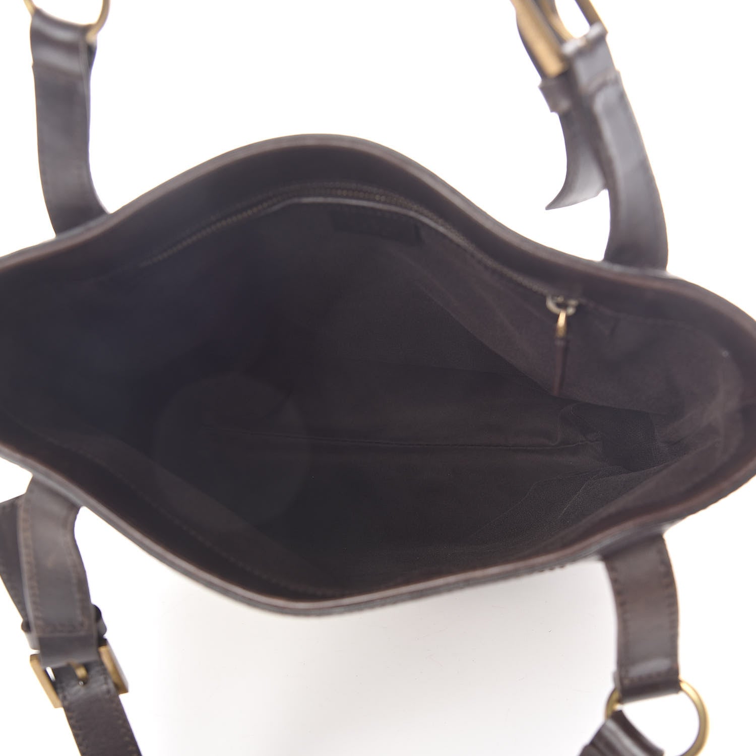 Gucci Monogram Calfskin Tote Dark Brown 5 of 18