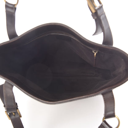 Gucci Monogram Calfskin Tote Dark Brown 5 of 18