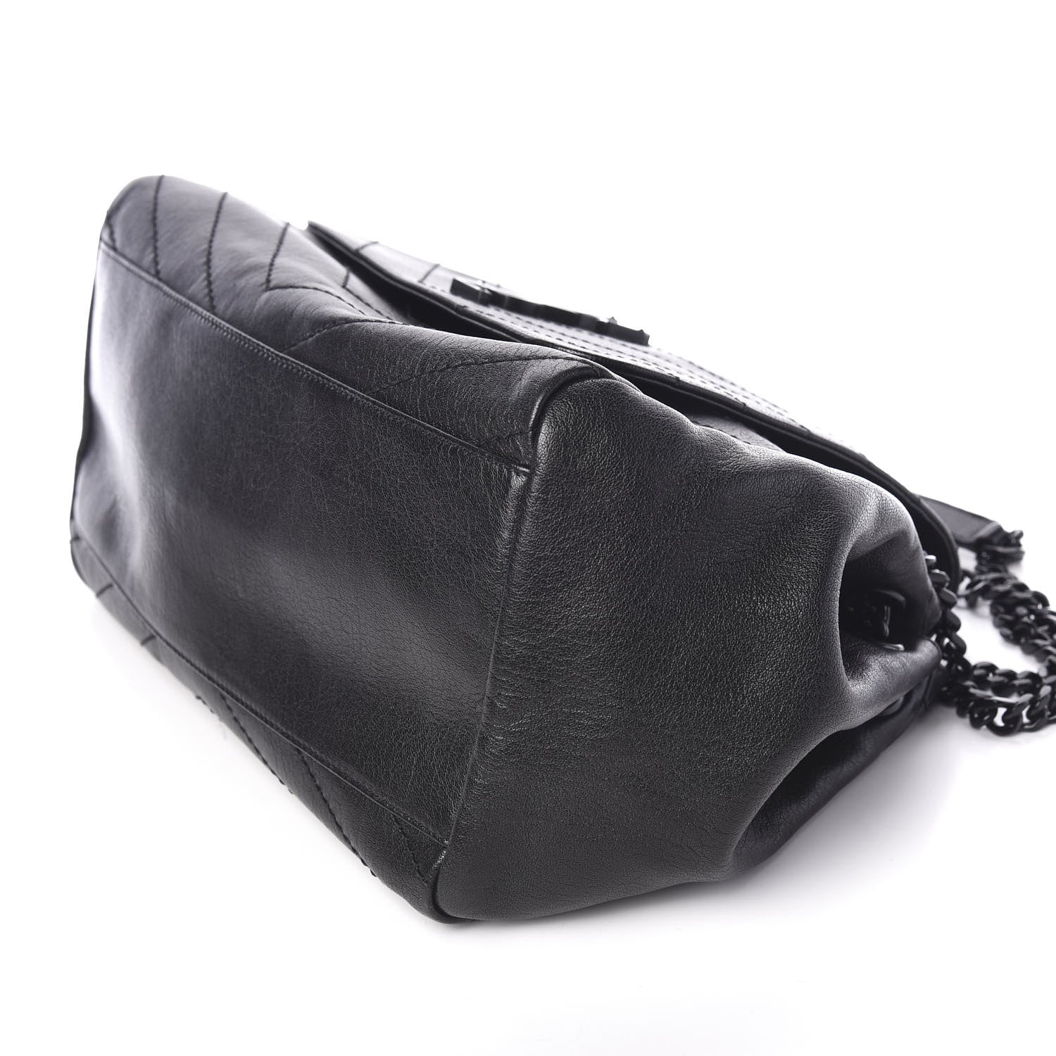 Saint Laurent Vintage Lambskin Chevron Monogram Medium Nolita Black 8 of 9