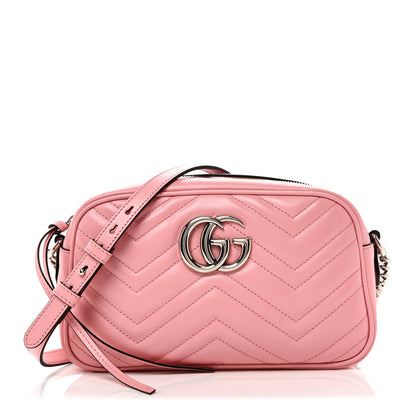 Gucci Calfskin Matelasse Small GG Marmont Chain Shoulder Bag Wild Rose 1 of 10