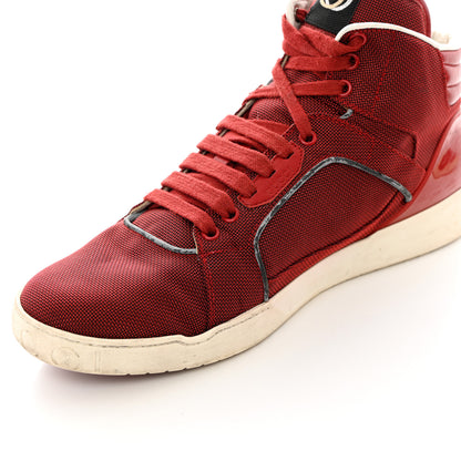 Gucci Baling Fabric Nappa Moorea Interlocking G Mens High Top Sneakers 9.5 Rosso Griggio 13 of 15