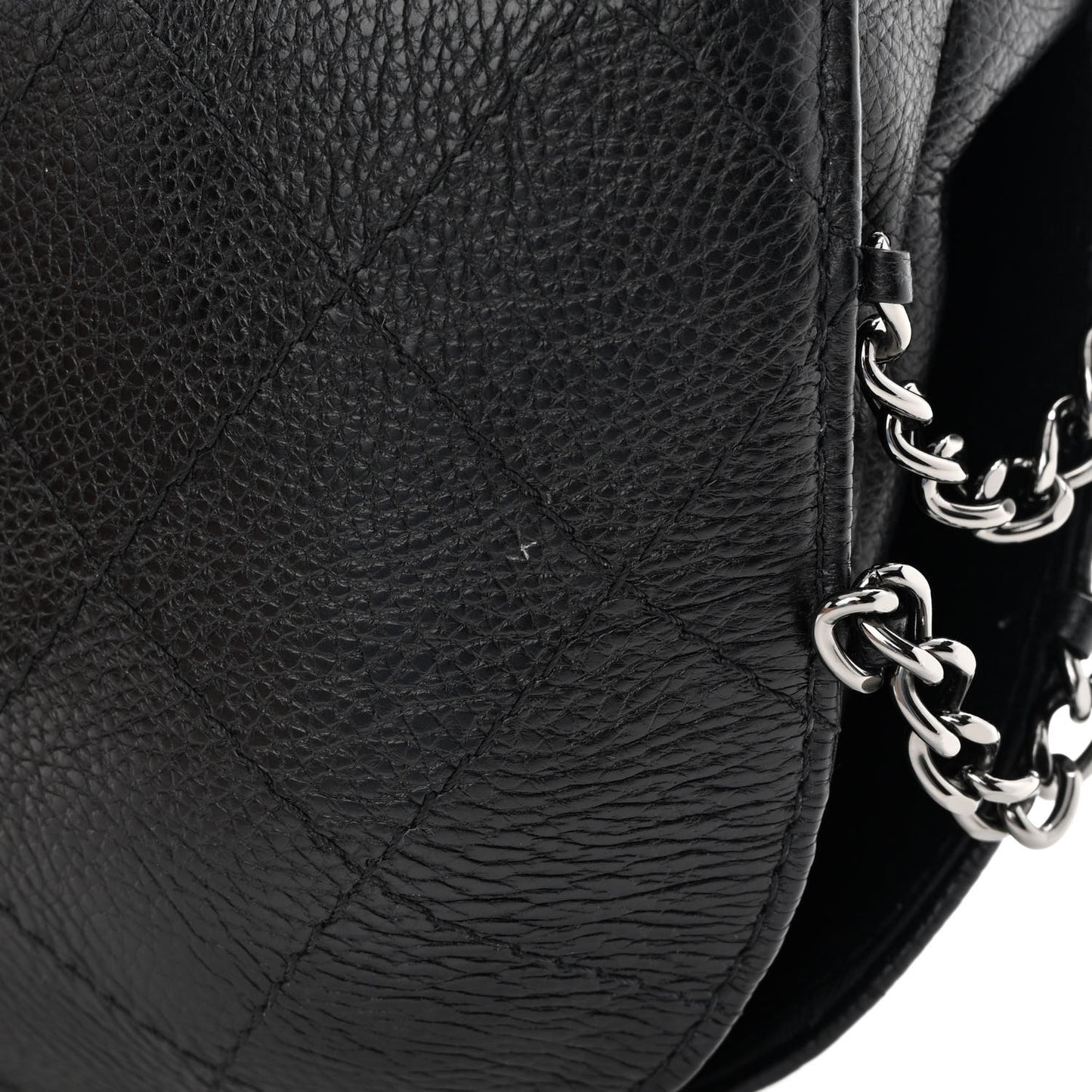Calfskin Quilted Small Gabrielle Bucket Black