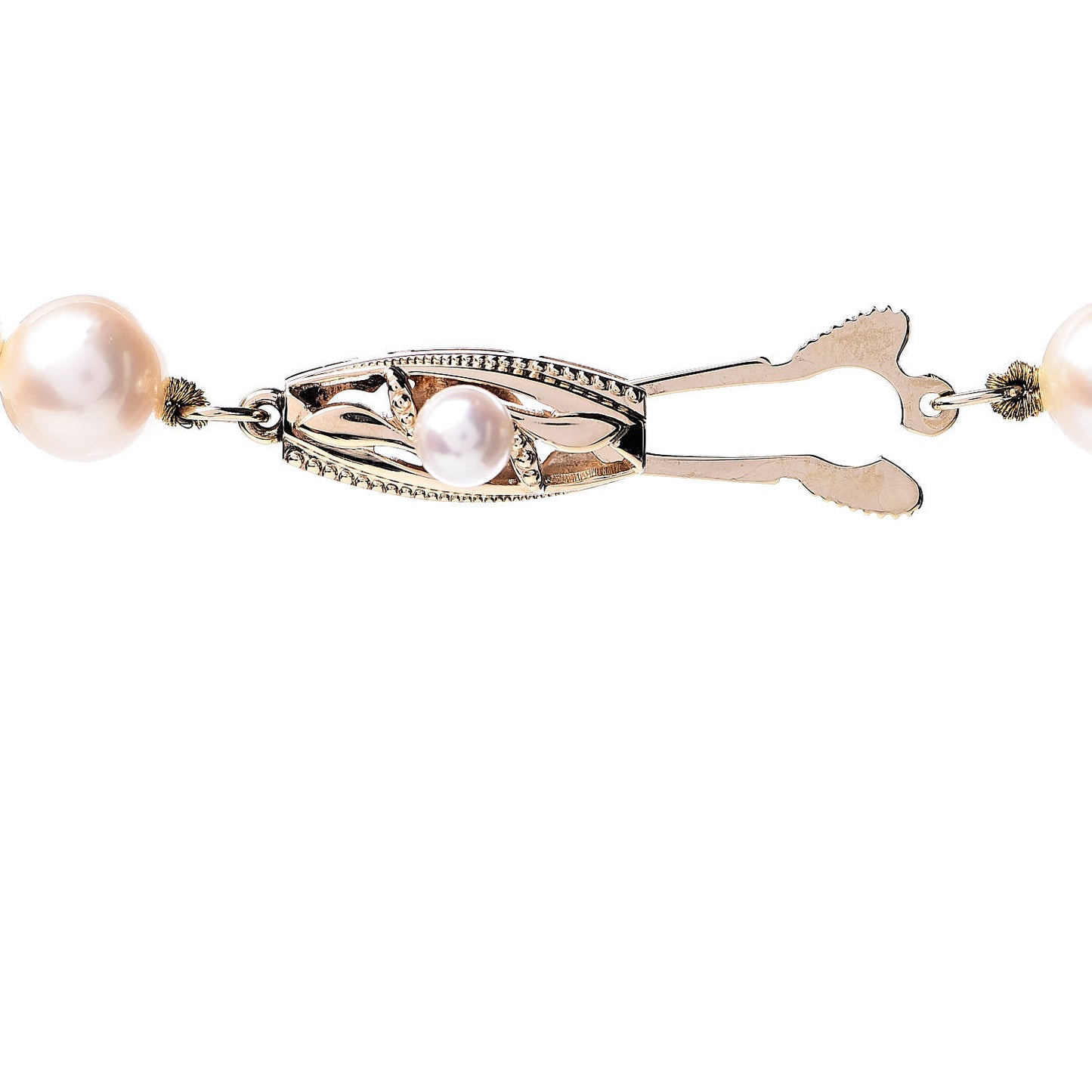 14K Yellow Gold Akoya Pearl 7-7.5mm Strand Necklace 17.5"