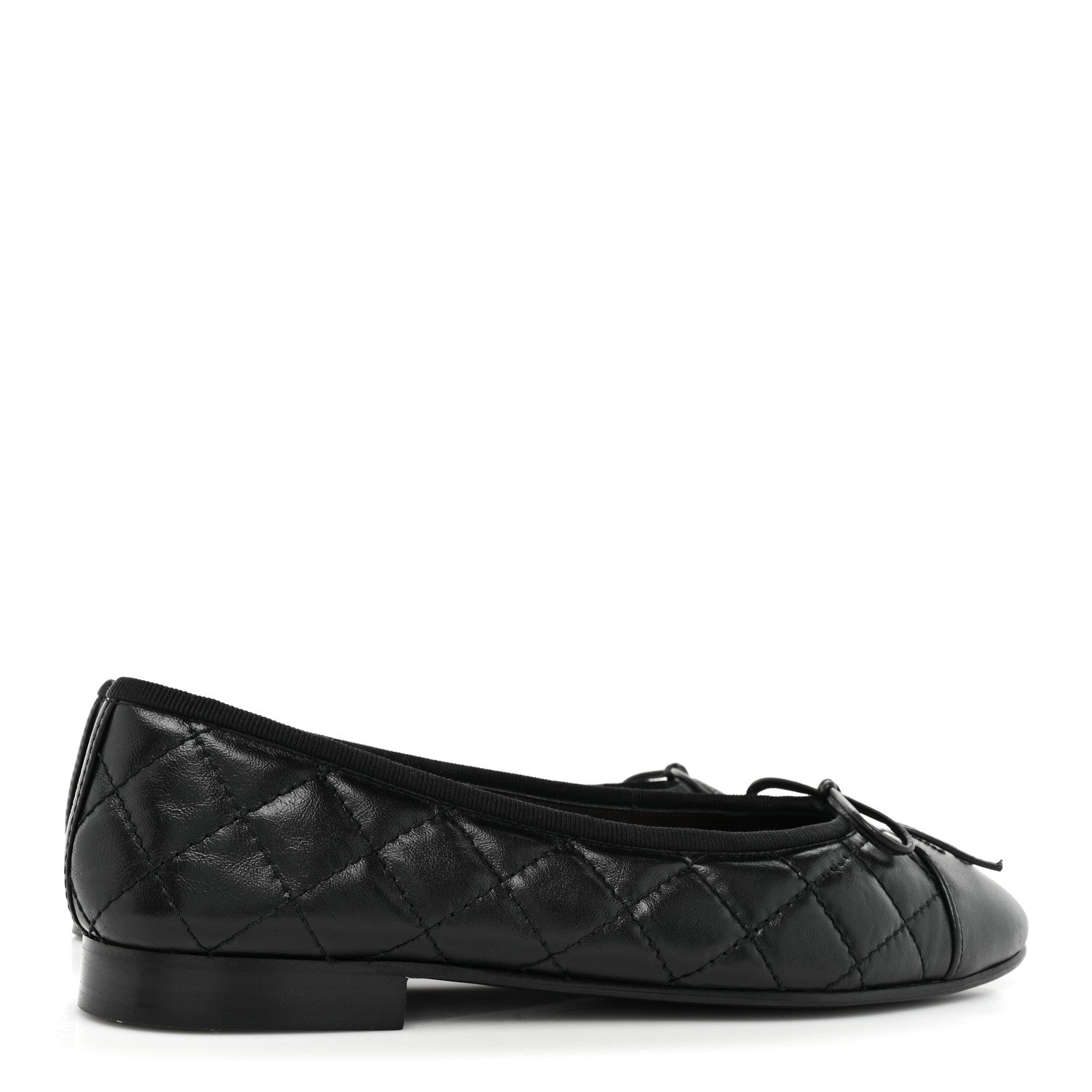 Chanel Aged Calfskin Quilted Cap Toe Ballerina Flats 36.5 Black 4 of 9