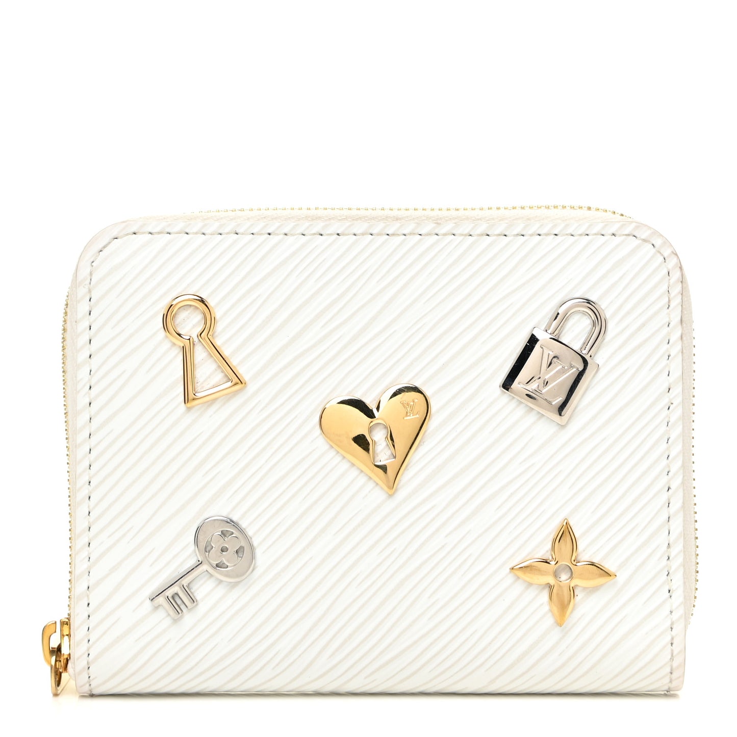 Epi Love Lock Zippy Coin Purse White