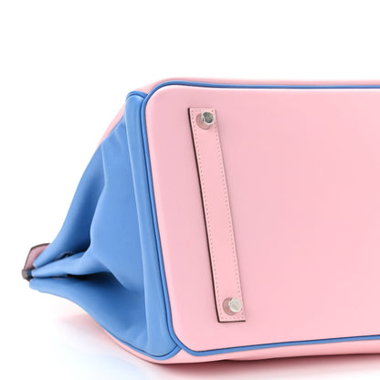 Hermes Swift Horseshoe Birkin 35 Rose Sakura Bleu Paradis 9 of 11
