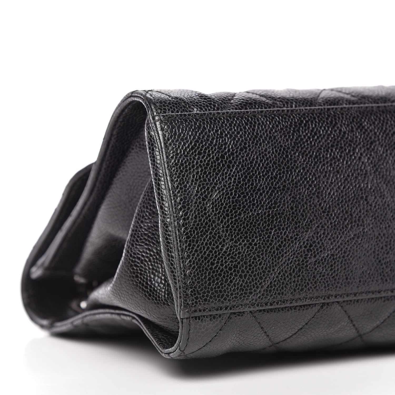 Chanel Crumpled Grained Calfskin Jumbo CC Crave Flap Black 6 of 11