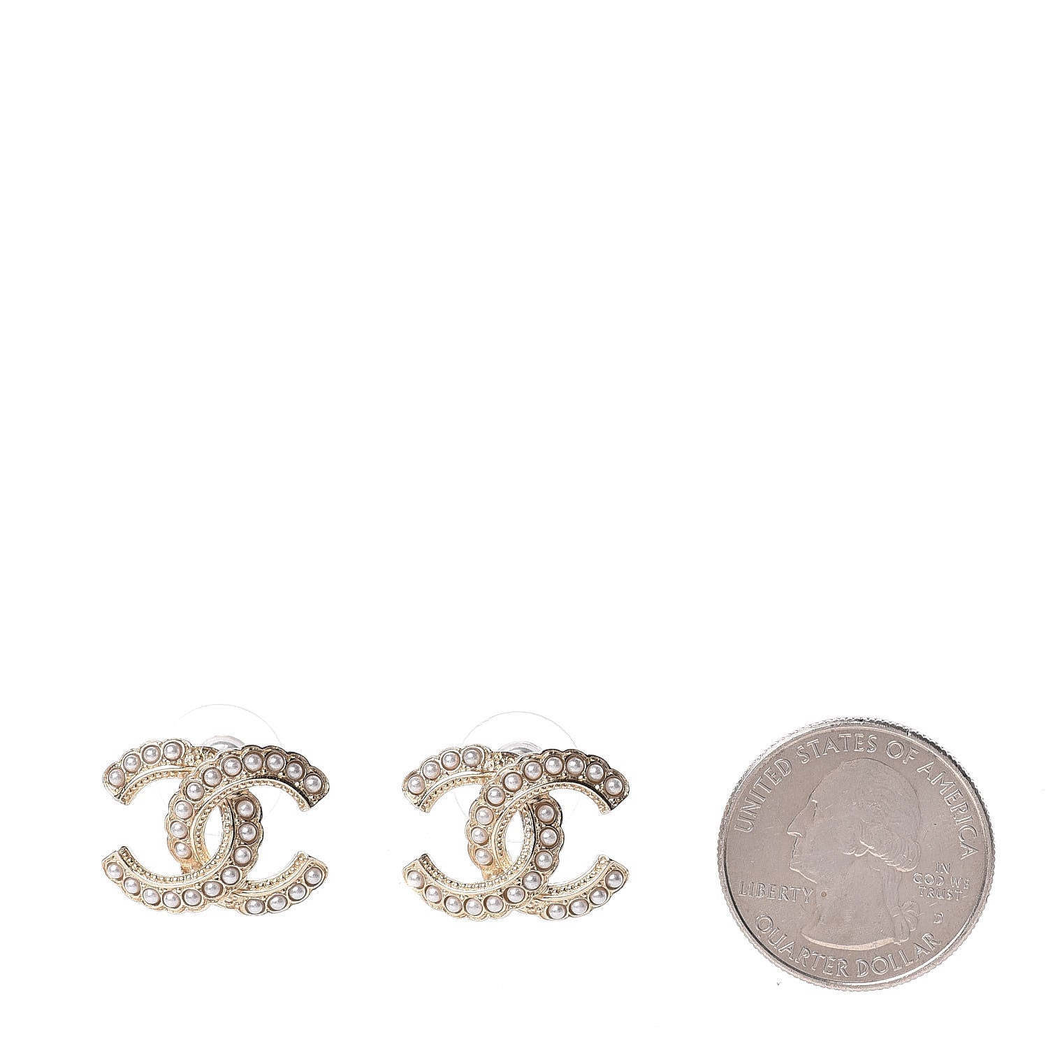Chanel Pearl Queen of France CC Earrings Gold 2 of 4