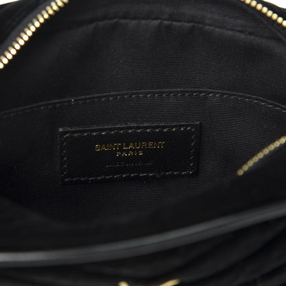 Saint Laurent Velour Matelasse Monogram Lou Belt Bag Black 7 of 9