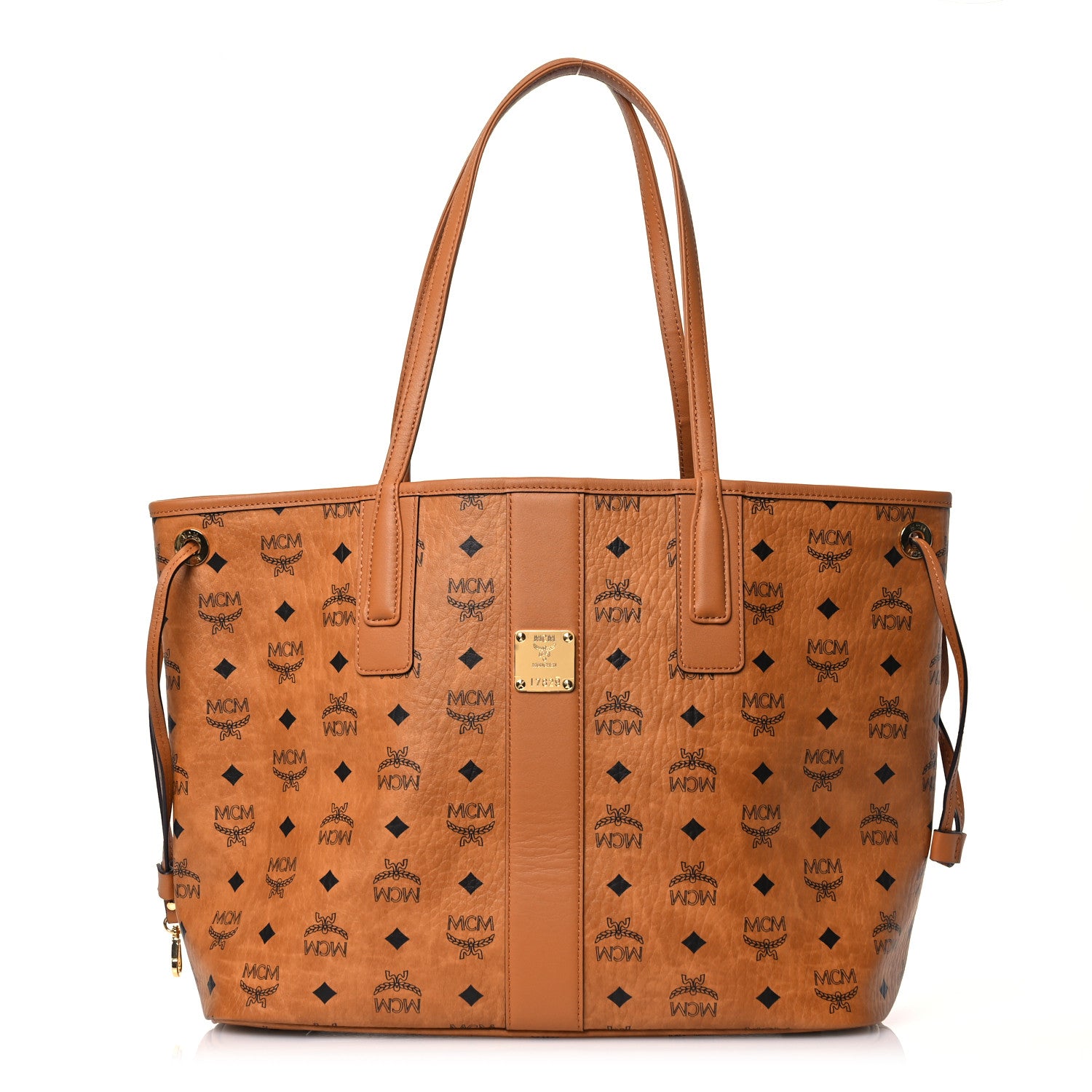 MCM Visetos Medium Liz Reversible Shopper Tote Cognac 1 of 20