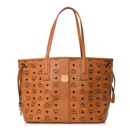 MCM Visetos Medium Liz Reversible Shopper Tote Cognac 1 of 20