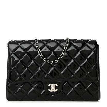 Chanel Patent Quilted Clutch with Chain Flap Black 1 of 10