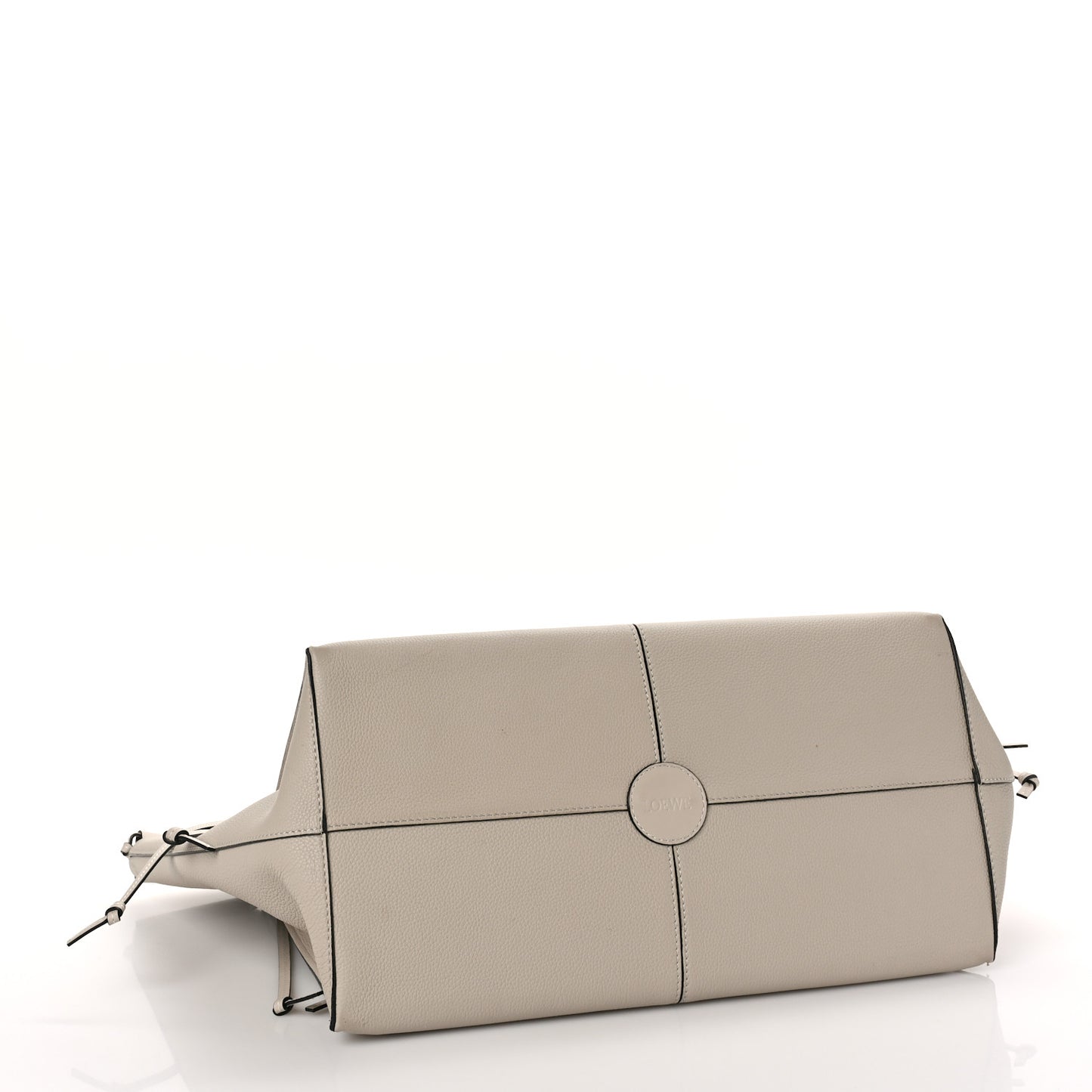 Soft Grained Calfskin Medium Cushion Tote Light Oat