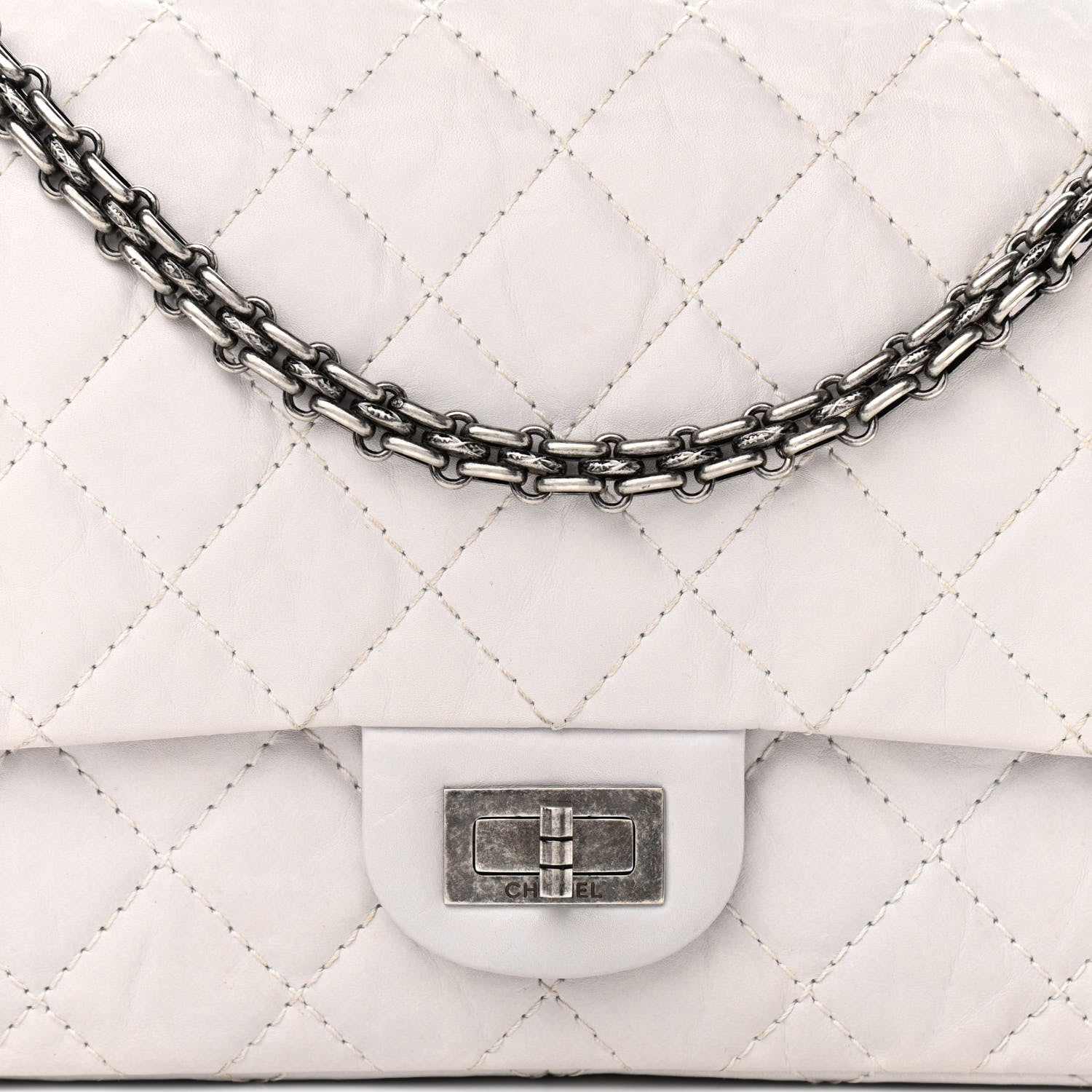 Chanel Aged Calfskin Quilted 2.55 Reissue 226 Flap Ivory 7 of 11