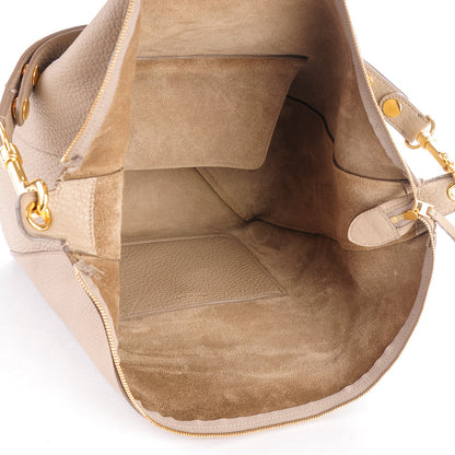 Celine Crisped Calfskin Suede Medium Zipped Hobo Dune 5 of 7