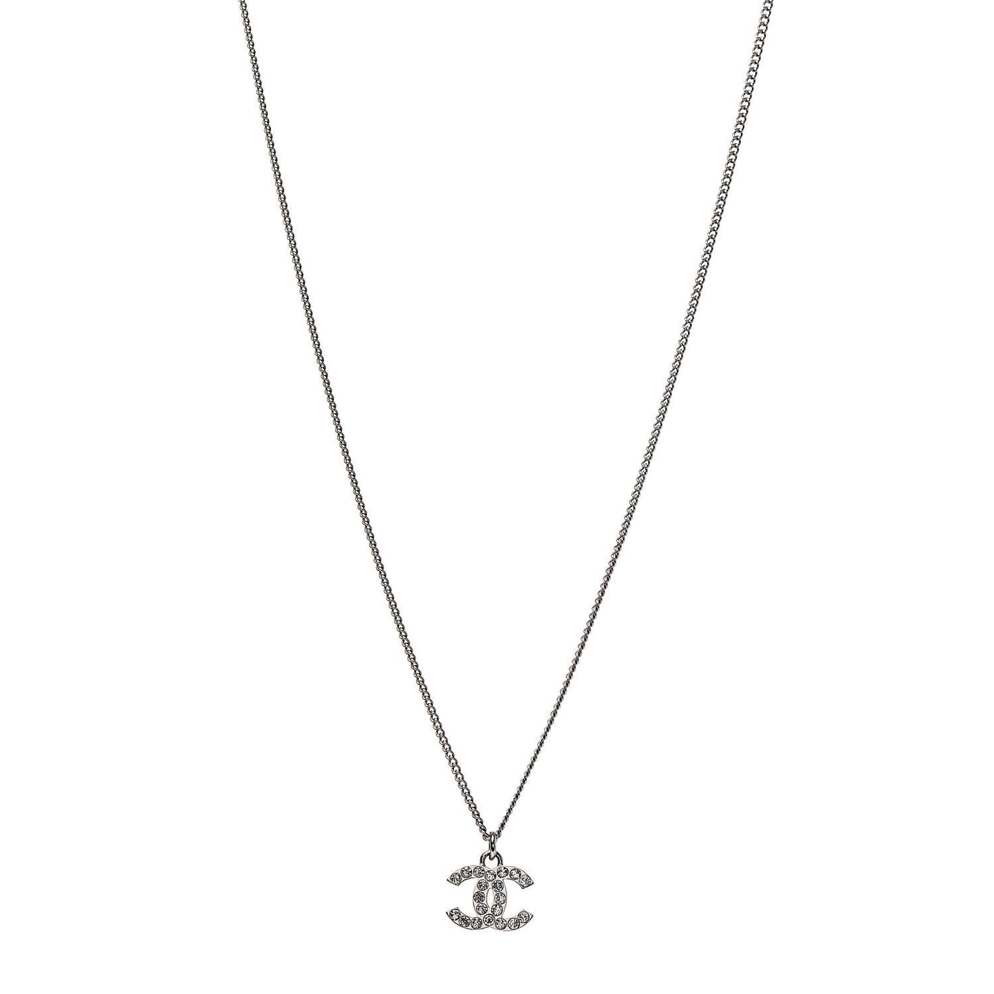 Crystal Timeless CC Necklace Silver