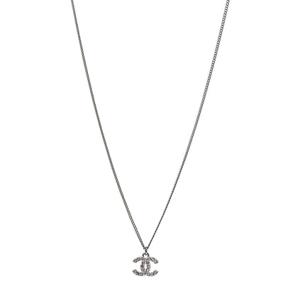 Chanel Crystal Timeless CC Necklace Silver 1 of 5