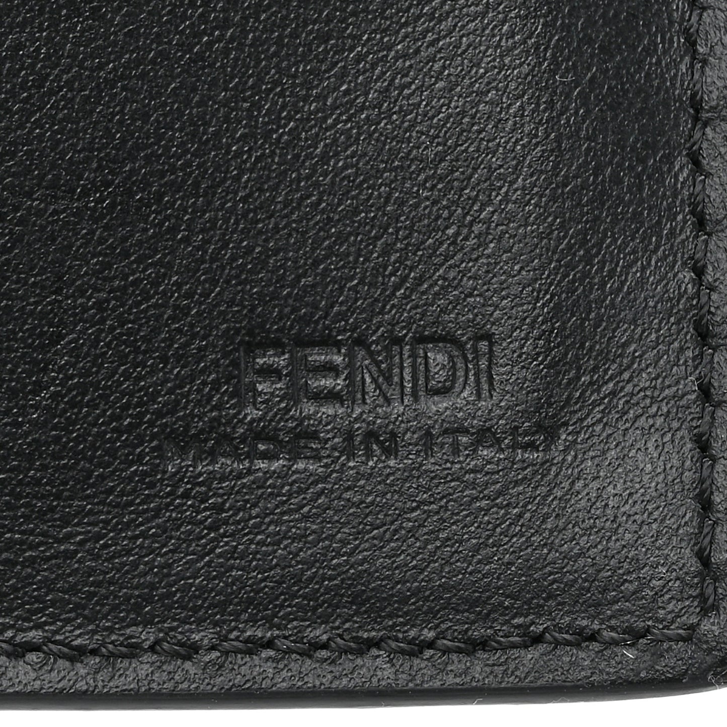 Glazed Fabric Vitello King FF 1974 Diagonal Bi-Fold Wallet Grey Black Sunflower