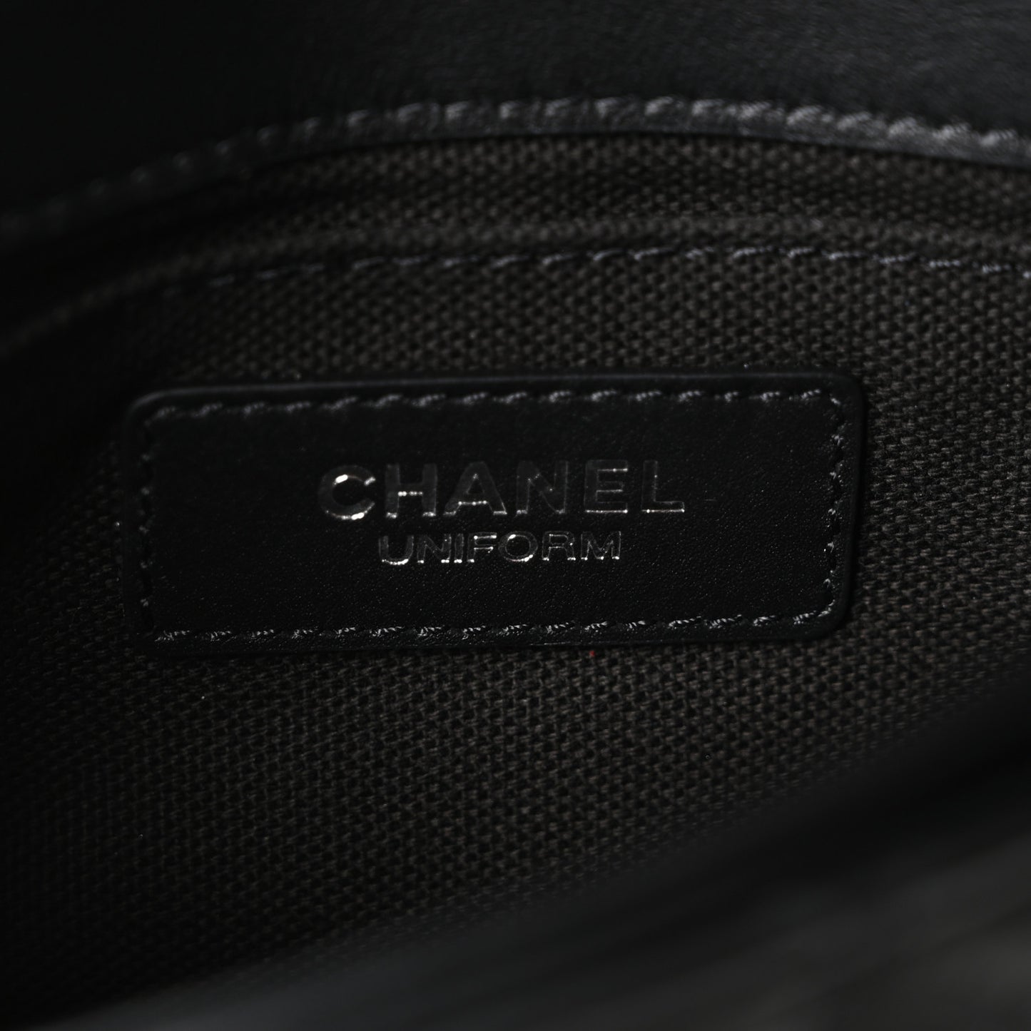 Calfskin Quilted CC Uniform Flap Belt Bag Black