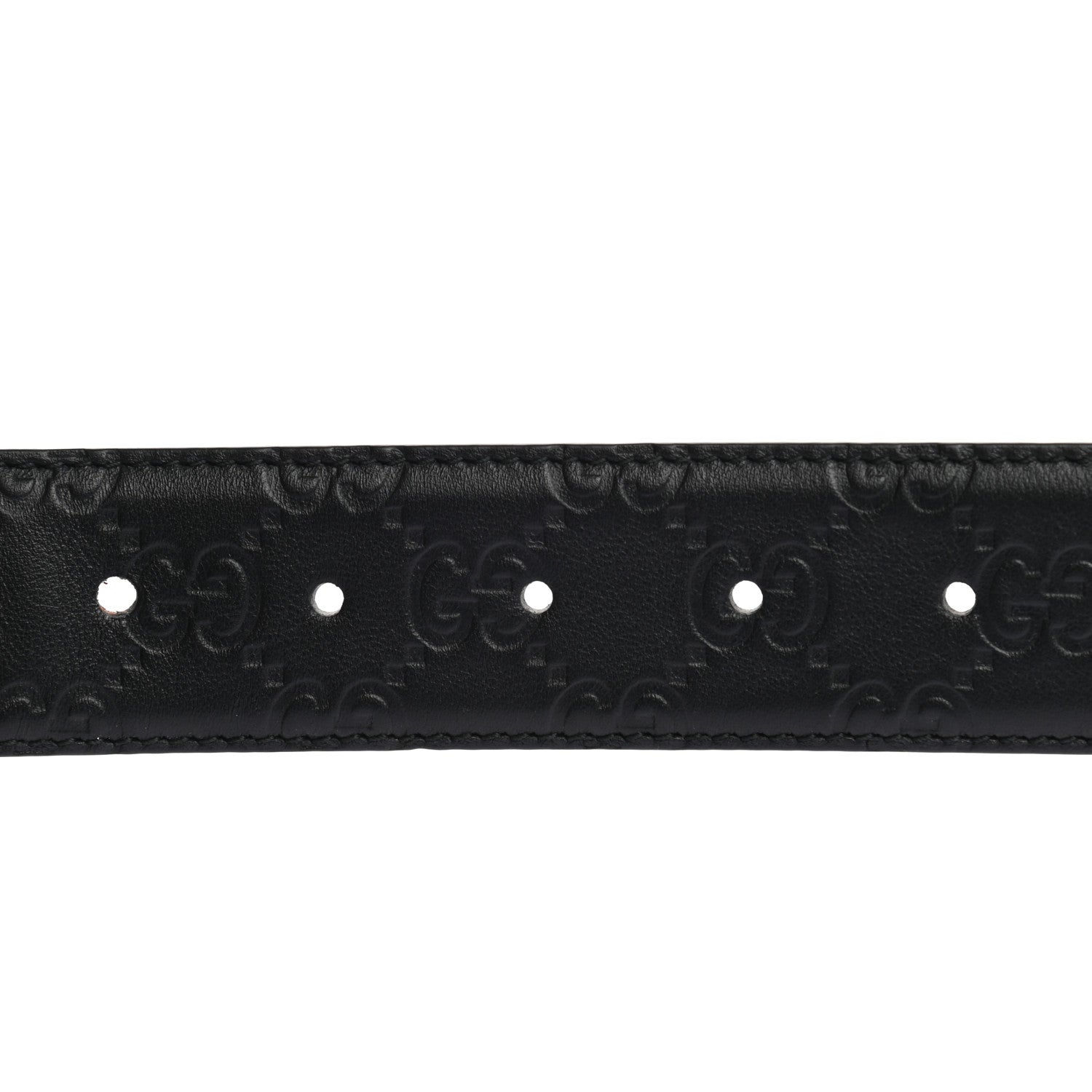 Gucci Soft Guccissima Margaux Calfskin Nickel Interlocking G 37mm Belt 105 42 Black 3 of 6