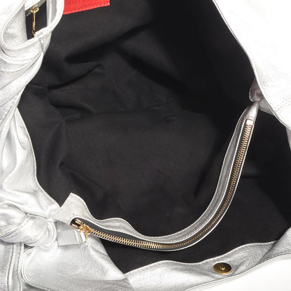 Valentino Garavani Metallic Nappa Large Nuage Bow Hobo Silver 5 of 8