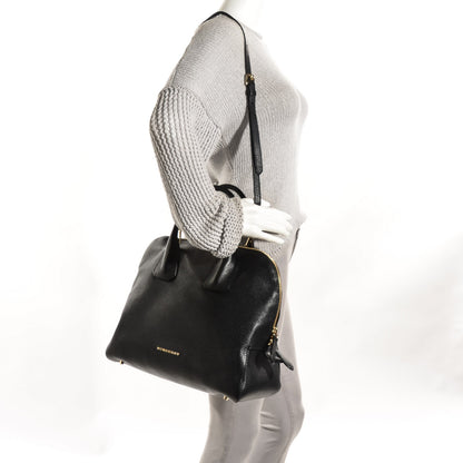 Burberry London Grainy Calfskin Medium Greenwood Bowling Bag Black 5 of 12