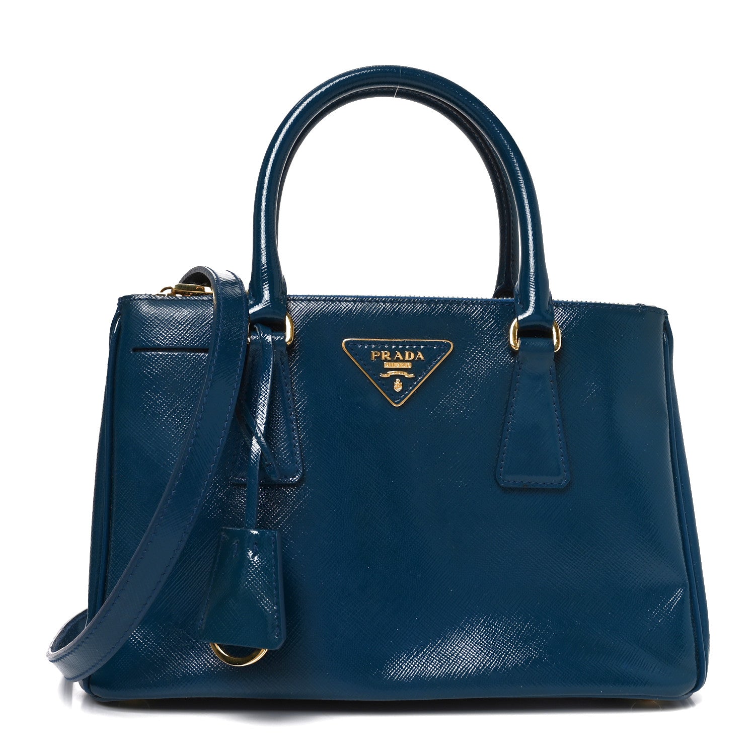 Prada Saffiano Vernice Mini Galleria Double Zip Tote Inchiostro 1 of 9