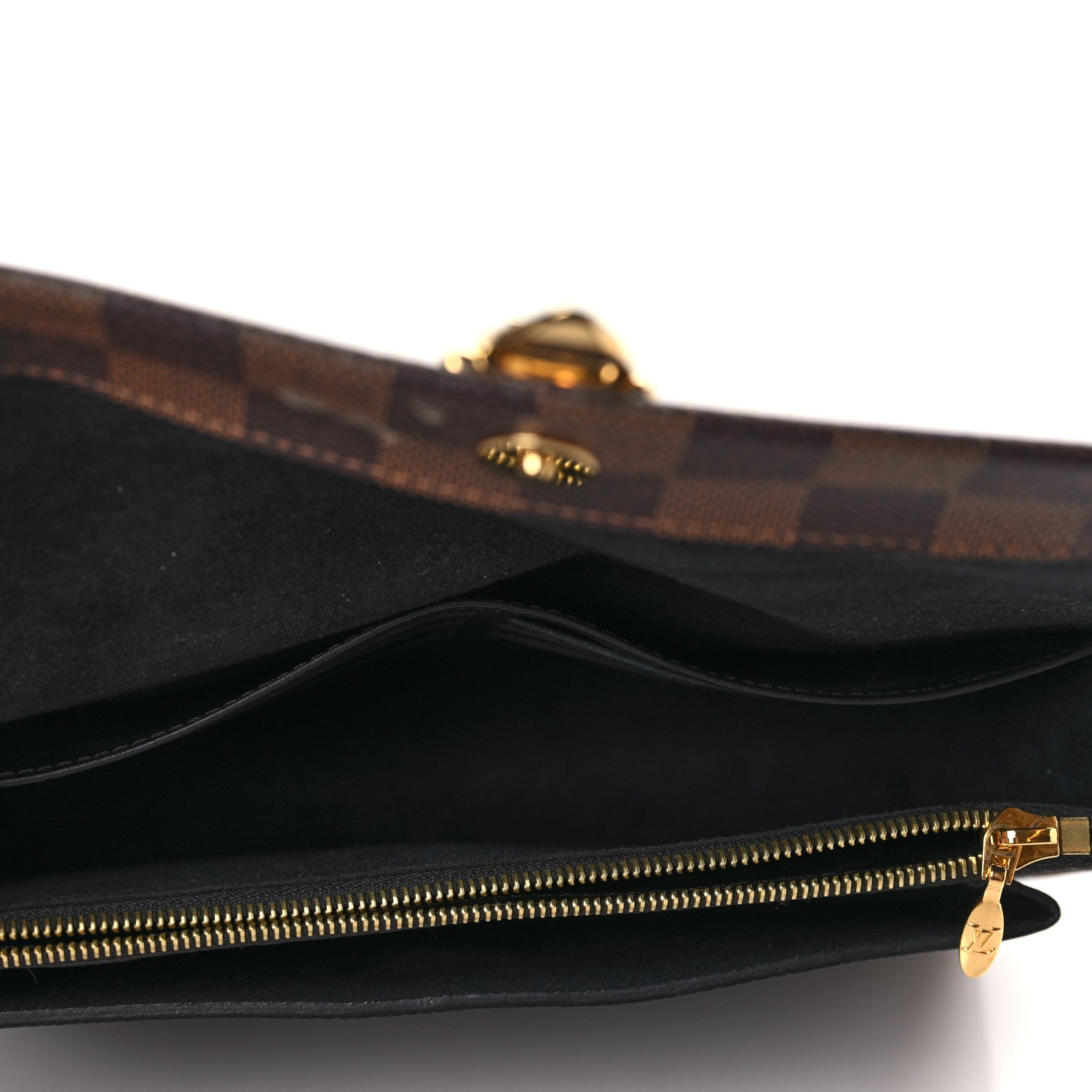 Louis Vuitton Damier Ebene Vavin Chain Wallet Black 5 of 8