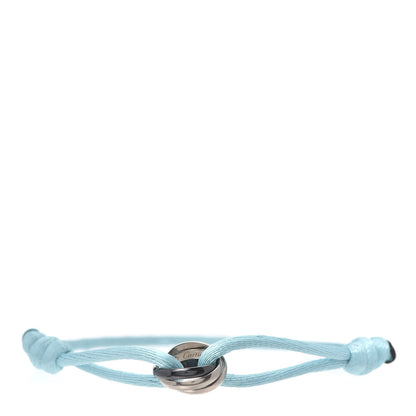 Cartier 18K White Gold Ceramic Trinity Cord Bracelet Sky Blue 1 of 6