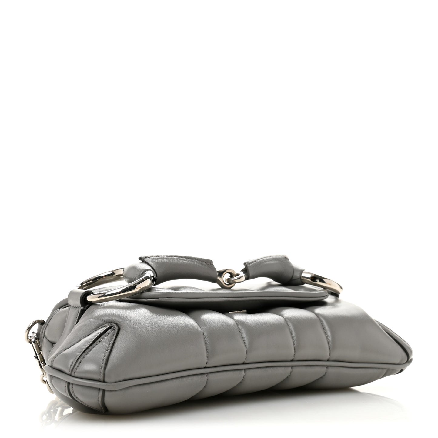 Nappa Vertical Matelasse Small Maxi Horsebit Chain Shoulder Bag Gray
