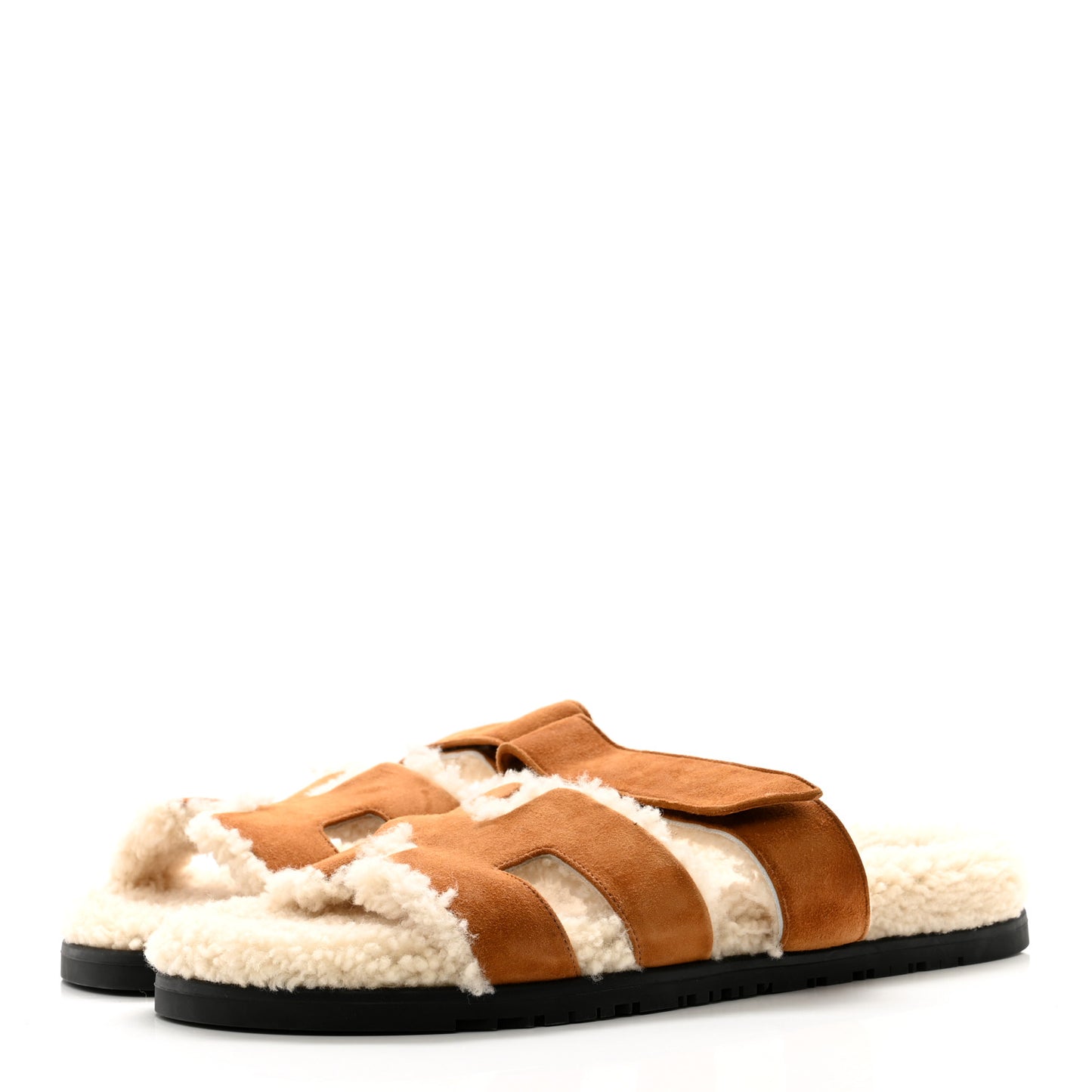 Suede Goatskin Woolskin Womens Chypre Sandals 41 Naturel Ecru