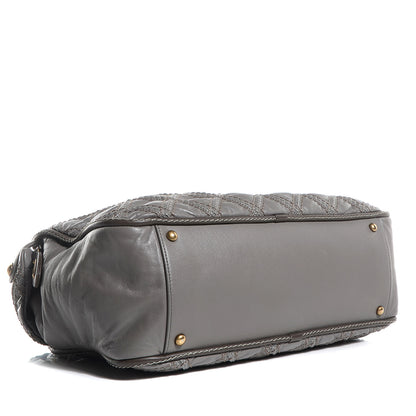 Chanel Calfskin Quilted Stitch Triptych Tote Grey 4 of 7