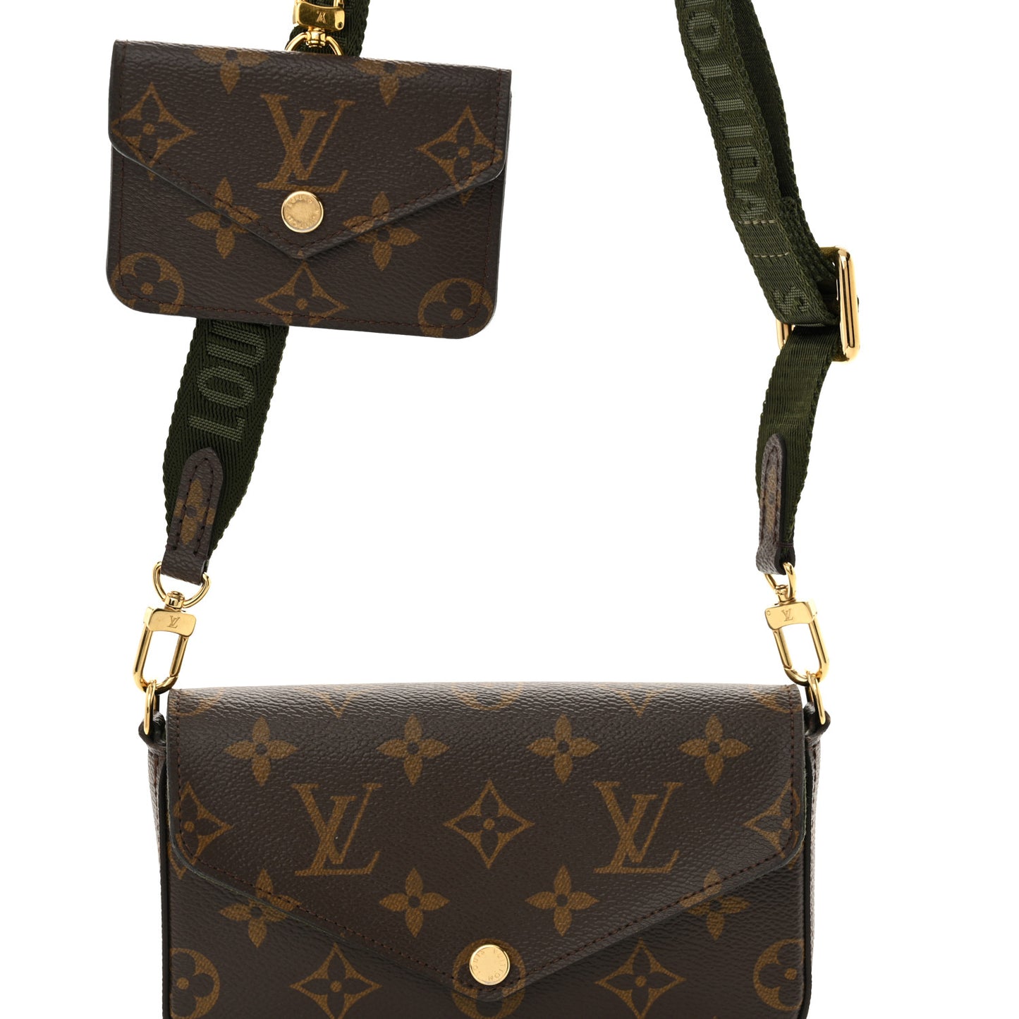 Monogram Felicie Strap & Go Kaki