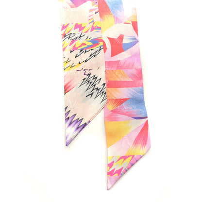 Hermes Silk All Over Marble Silk Twilly Rose Multicolor Ocre 2 of 4