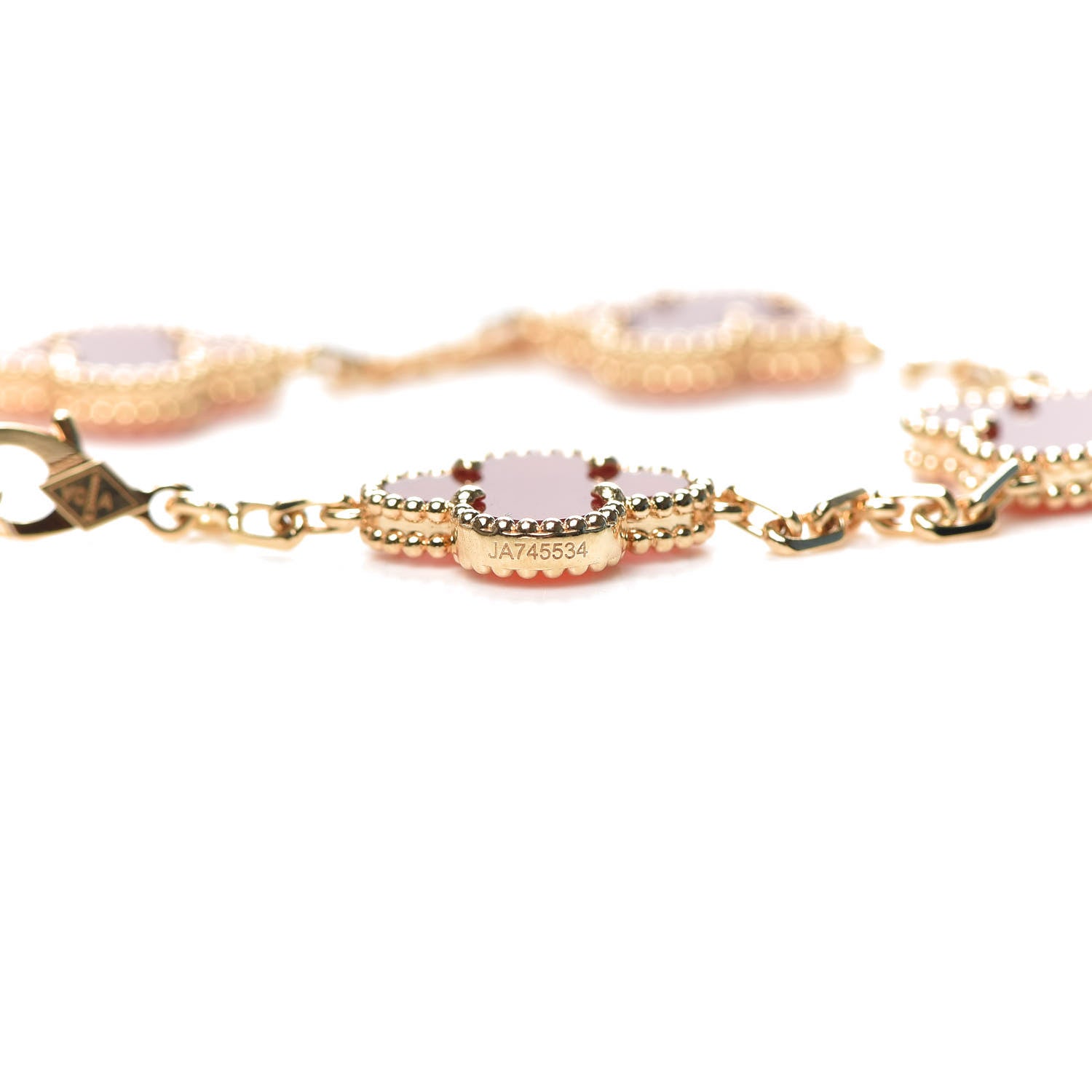 Van Cleef & Arpels 18K Yellow Gold Carnelian 5 Motifs Vintage Alhambra Bracelet 6 of 7