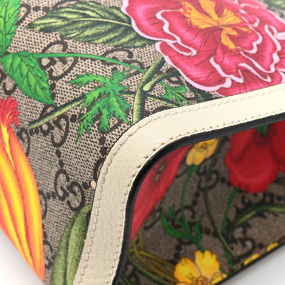 Gucci GG Supreme Monogram Flora Textured Calfskin Small Padlock Tote Beige Ebony Multicolor Mystic White 15 of 17