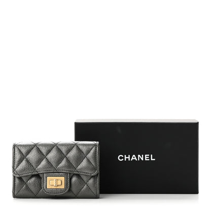 Chanel Metallic Calfskin Quilted Reissue Flap Card Holder Charcoal 9 of 9
